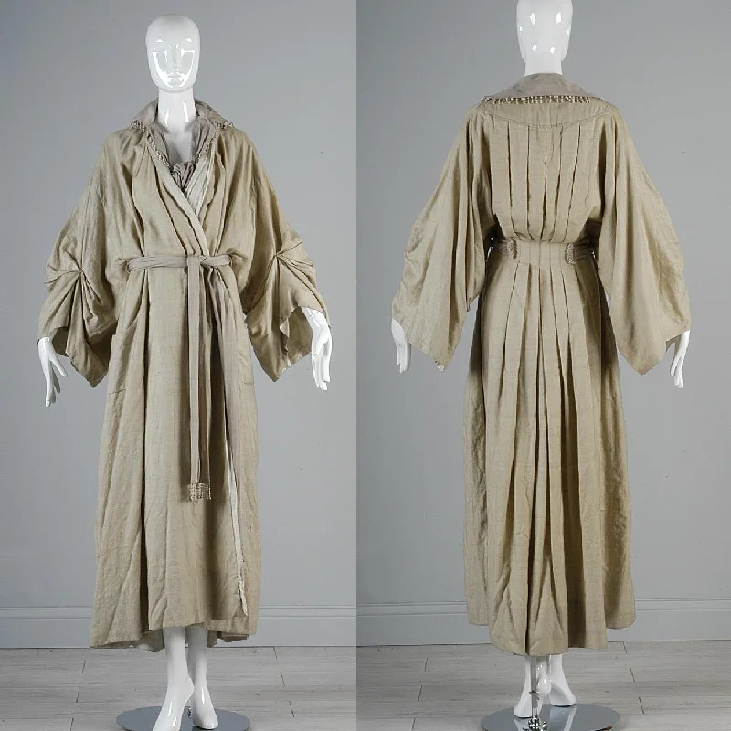 Edwardian Walking Coat with Dramatic Sleeves and Pleated Back Lightweight Utility Jacket Edwardian Walking Coat with Dramatic Sleeves and Pleated Back Lightweight Utility Jacket