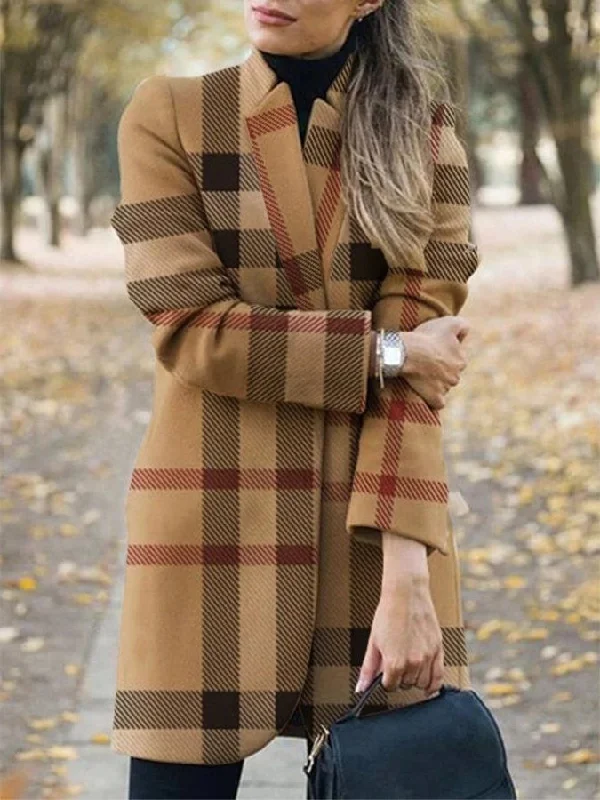 Fashionable & Warm: Printed Woolen Coat Warm Down Parka