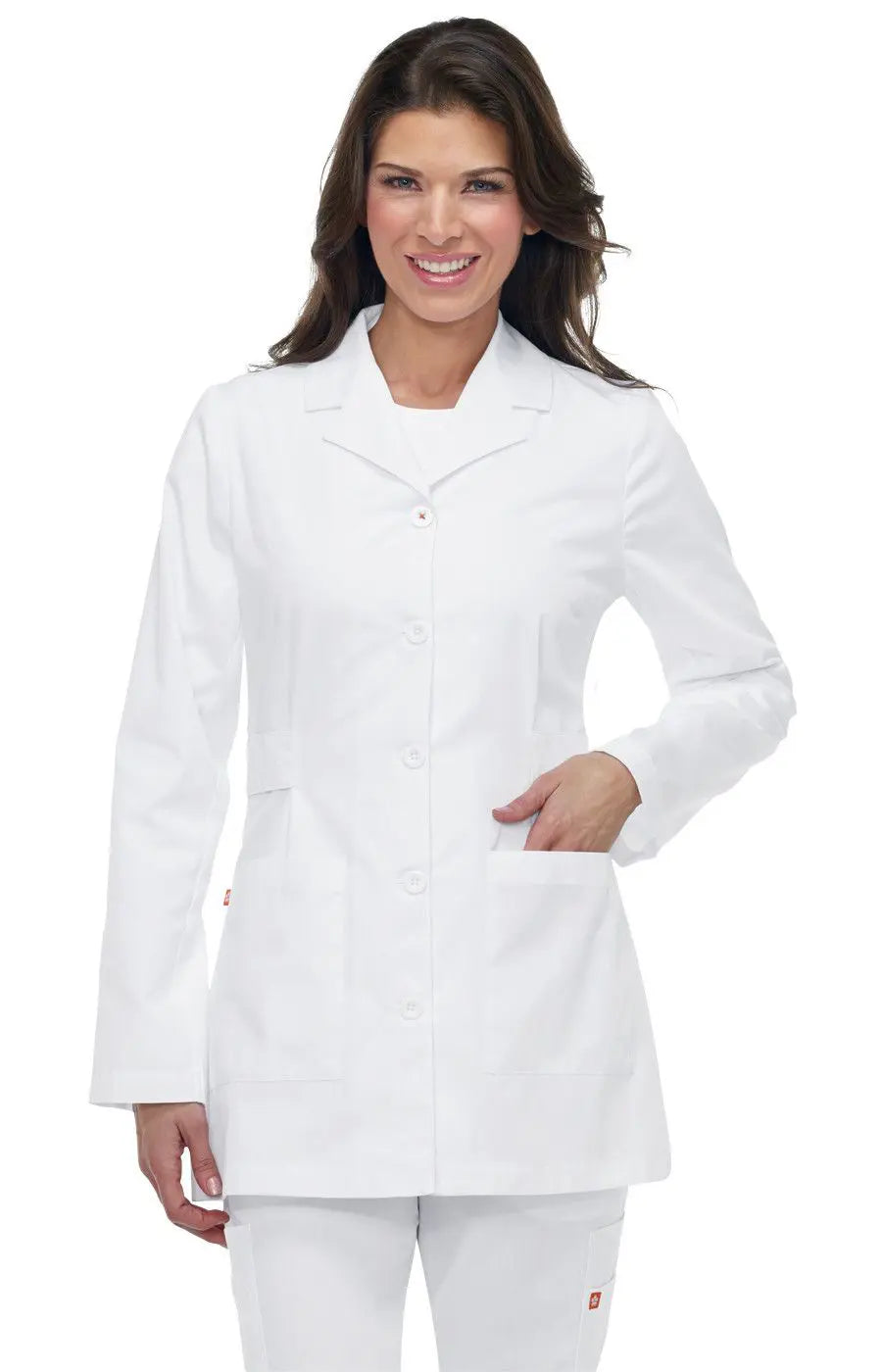 Koi Women's Hampton Lab Coat - White Hooded Raincoat Women