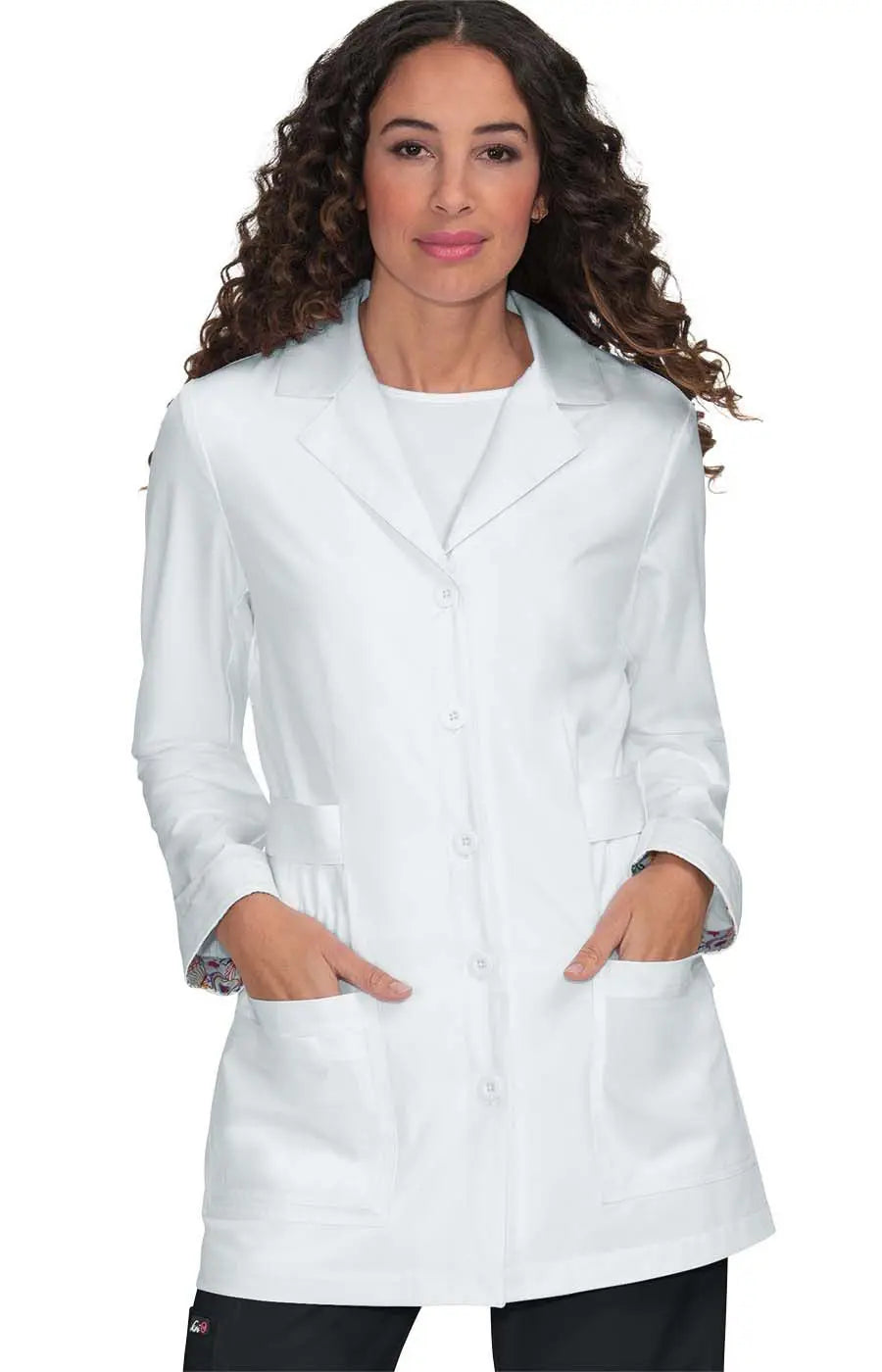 Koi Women's Janice Labcoat - White Longline Wool Coat