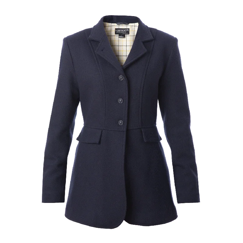 Ladies Hunt Wool Frock Coat Draped Longline Jacket