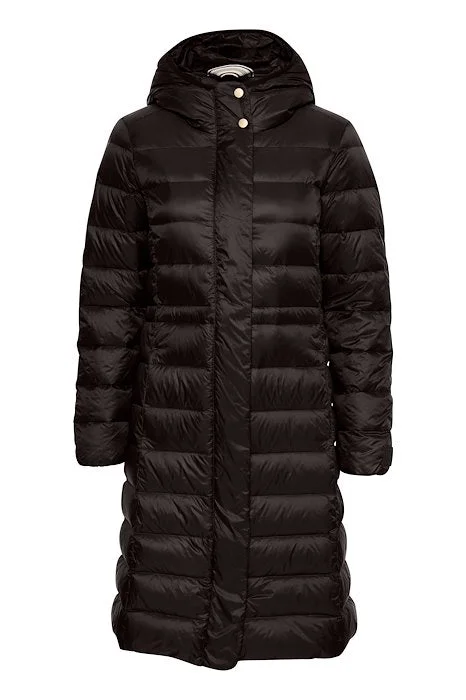 Lainey Water Repellant Black Puffer Coat Relaxed Fit Blazer