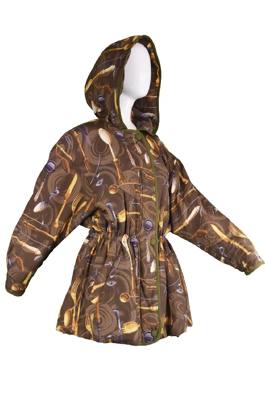 Vintage Silk Blend Women's Batwing Coat, 1980s Button-Up Cardigan Coat