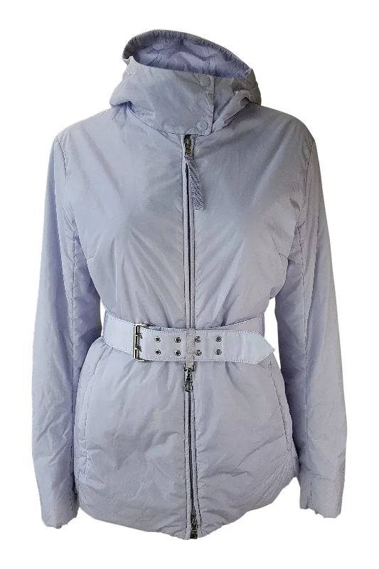 PRADA Women's Purple Padded Belted Winter Coat (40) Sporty Zip-Up Jacket