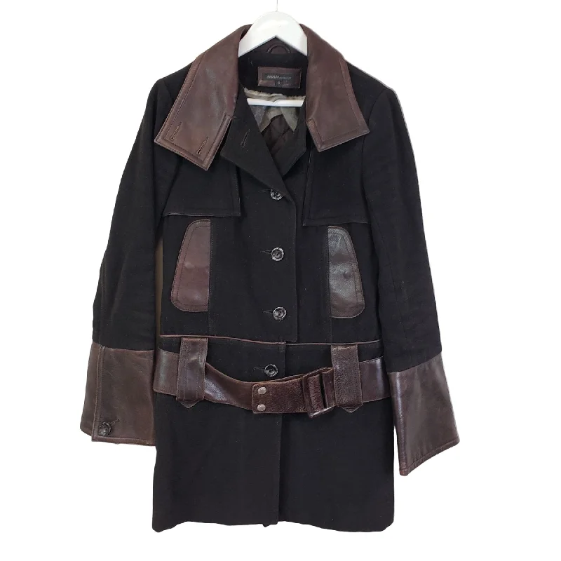 Rudsak Collection Wool Blend Coat with Leather Trim Size Small Chic Oversized Blazer Rudsak Collection Wool Blend Coat with Leather Trim Size Small Chic Oversized Blazer