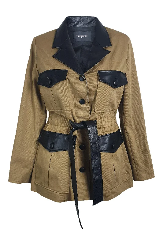 THE KOOPLES Khaki Green Sand Twill Belted Coat (EU 36 | UK 10) Sleeveless Puffer Vest THE KOOPLES Khaki Green Sand Twill Belted Coat (EU 36 | UK 10) Sleeveless Puffer Vest