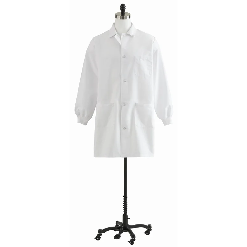 Unisex Knit Cuff Staff Length Lab Coat Oversized Teddy Coat