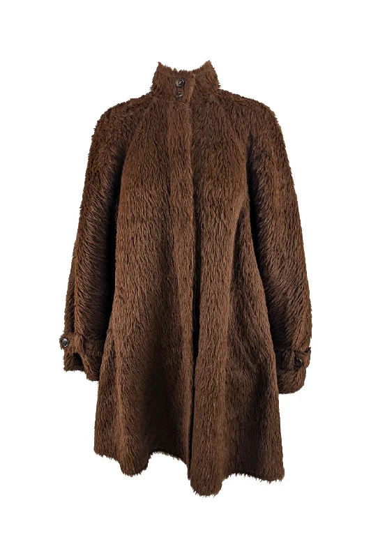 Vintage Agnona Fabric Alpaca Wool Swing Coat, 1980s Warm Down Parka