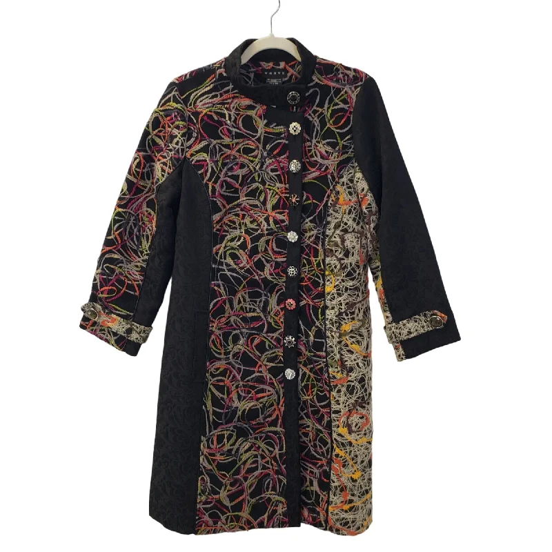 Weavz Wool Blend Embroidered Coat Size Small Zipper Front Biker Jacket