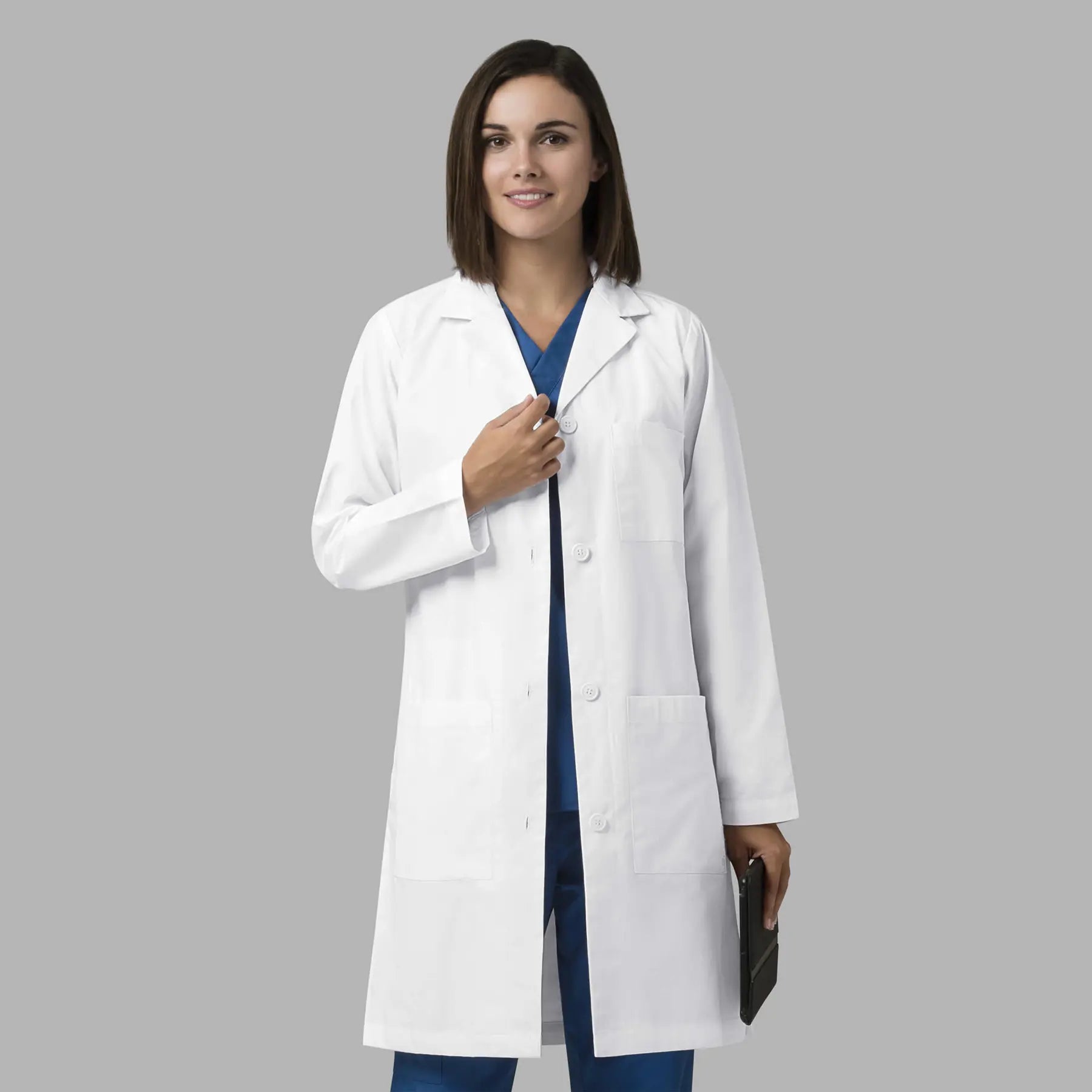 Wink Women's Long Coat - White Soft Thermal Overcoat