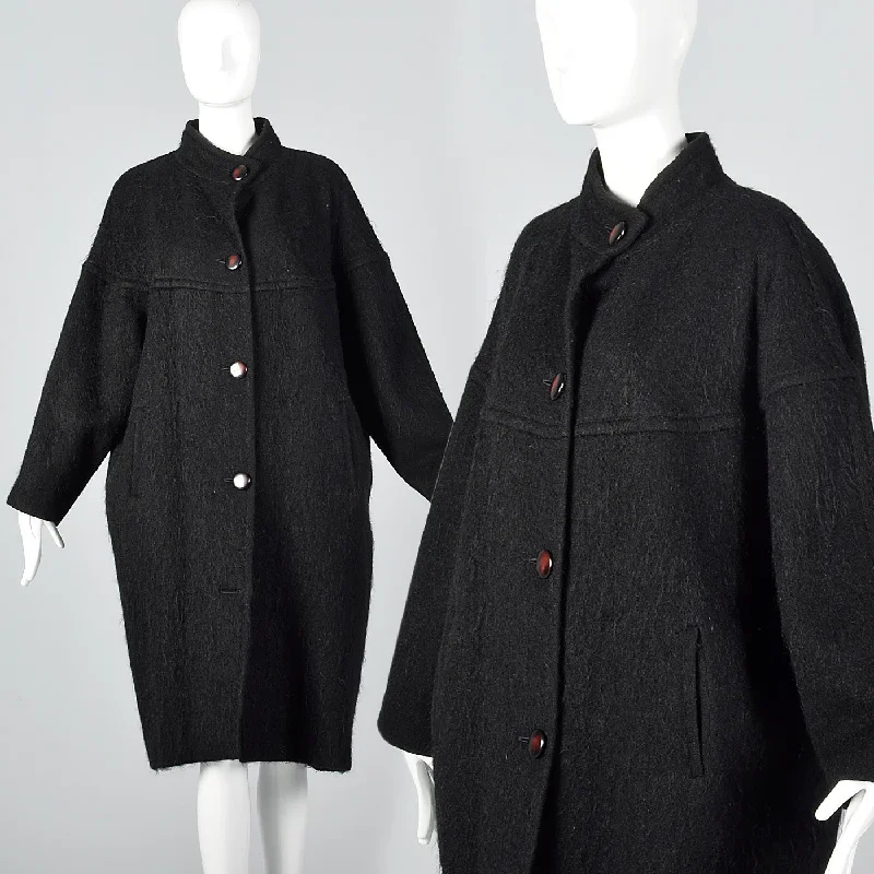 XL Guy Laroche Boutique 1980s Mohair Coat Hooded Parka Coat