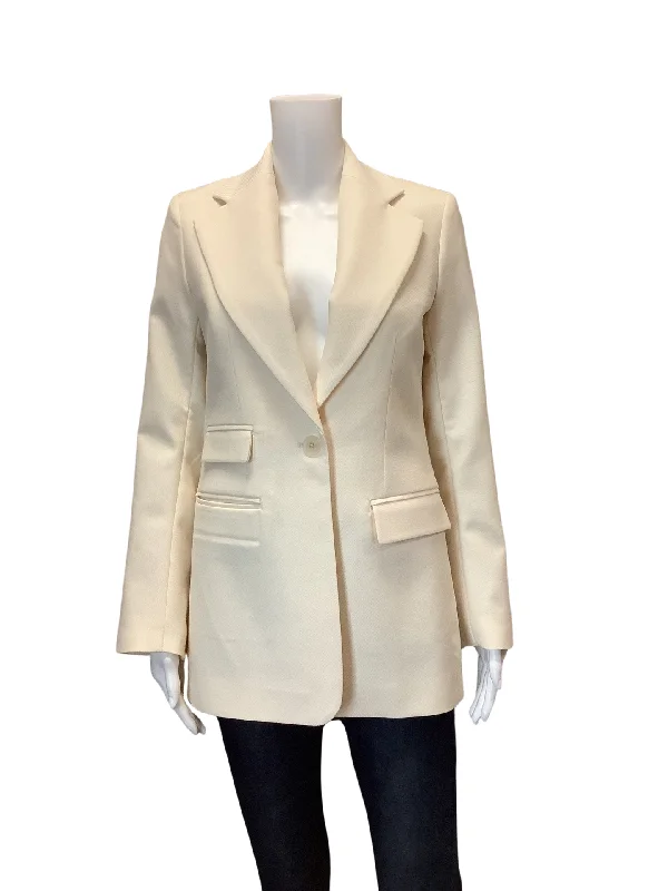 Banana Republic Women's Blazer Cream Wool Notched Collar Size: 0 Women's Brand Blazer