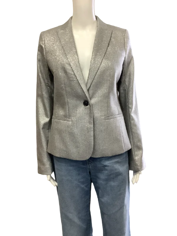 Banana Republic Women's Blazer Silver Metallic W/Tags Size: 4 Women's Lightweight Blazer