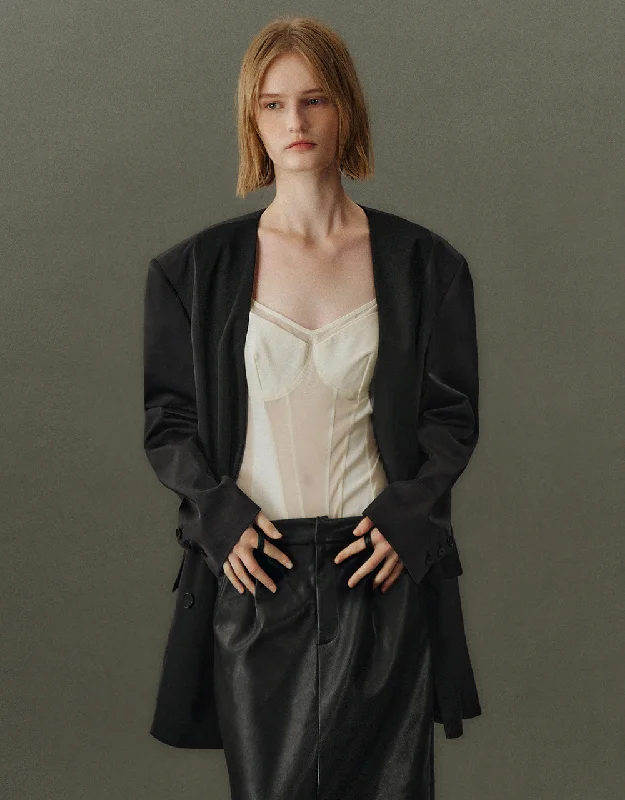 Double Breasted V-Neck Blazer Women's High-End Blazer