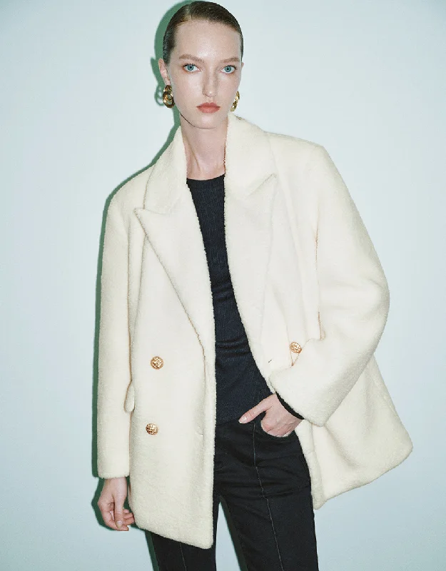 Furry Straight Blazer Coat Women's Advanced Suit