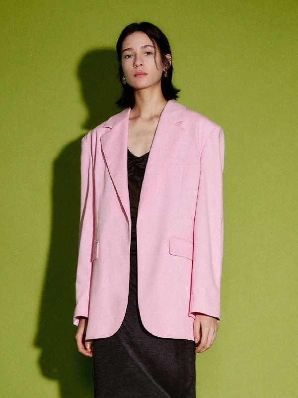 Notch Lapel Loose Blazer Women's Elegant Blazer