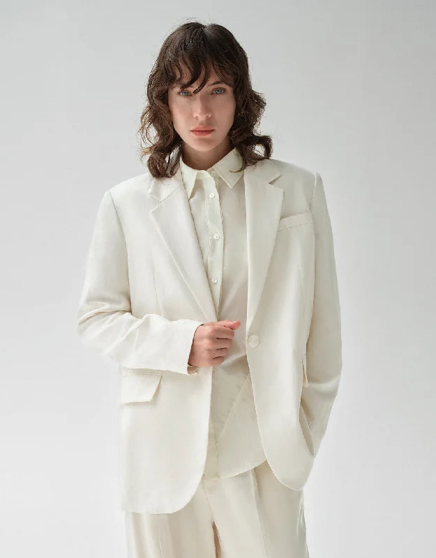 Notch Lapel Straight Blazer Women's Classic Blazer