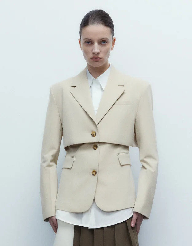 Notch Lapel Straight Blazer And Vest Set Women's Designer Suit