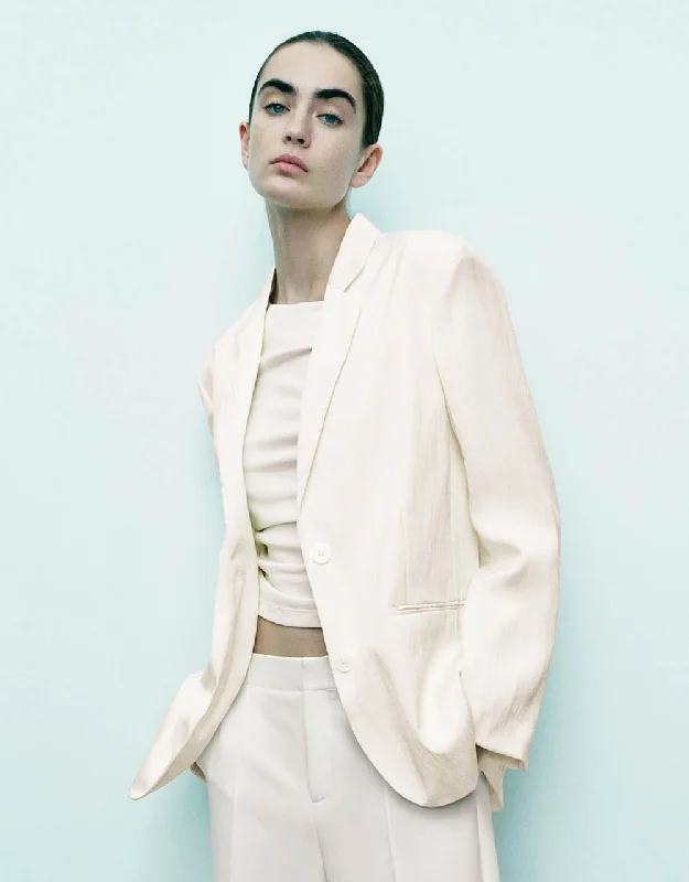 Notch Lapel Tailored Blazer Women's Classic Blazer