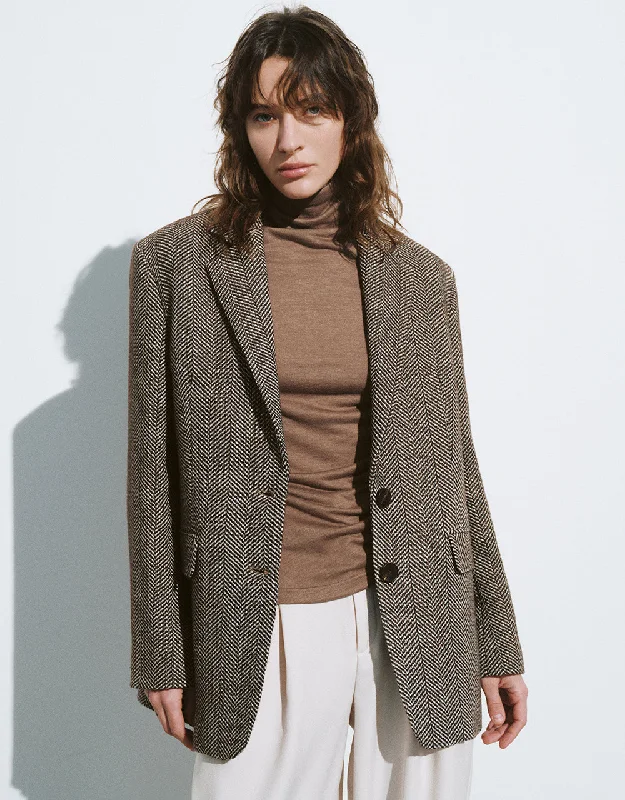 Notch Lapel Tailored Blazer Women's Classic Blazer