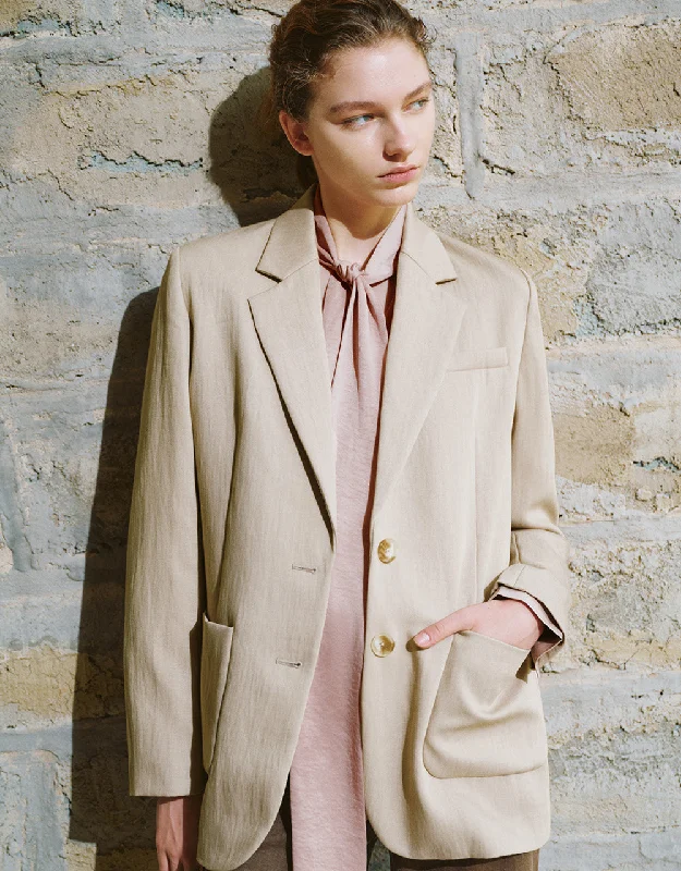 Notch Lapel Tailored Blazer Women's Unique Blazer