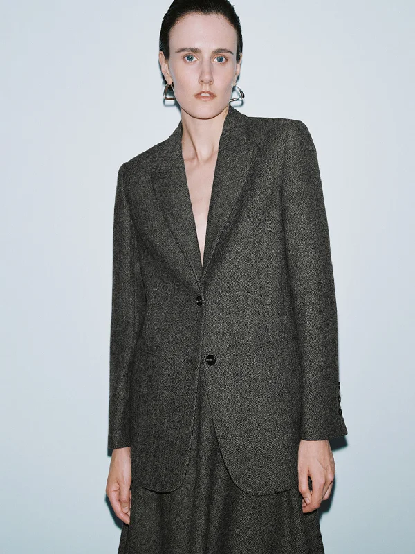 Notched Collar Blazers Women's Warm Suit