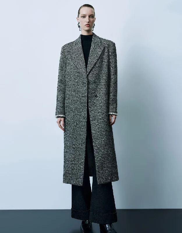 Peak Lapel Straight Blazer Coat Women's Short Blazer