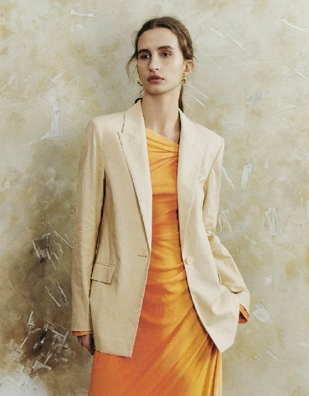 Peak Lapel V-Neck A-Line Blazer Women's Premium Blazer