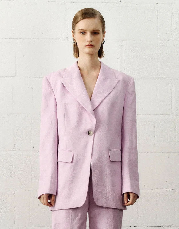 Peaked Lapel Tailored Blazer Women's Luxurious Suit