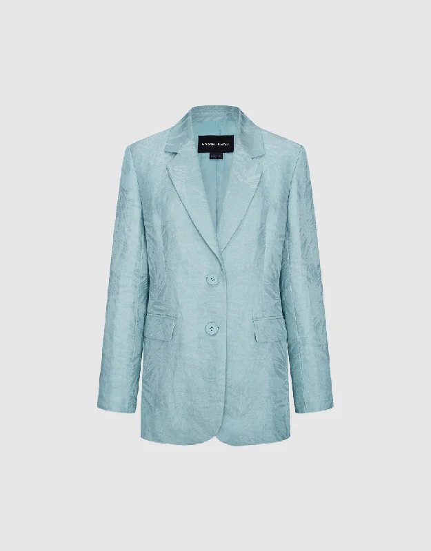 Pritned Notch Lapel Blazer Women's Luxury Jacket
