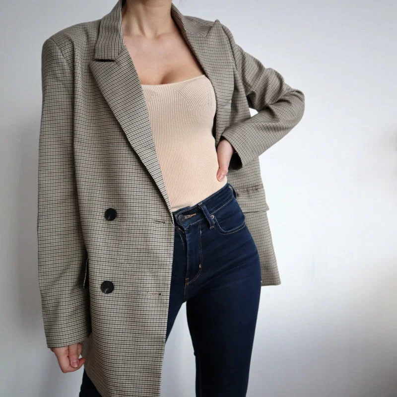Spring Blazer Women Double Breasted Oversized Plus Size Women's Coat