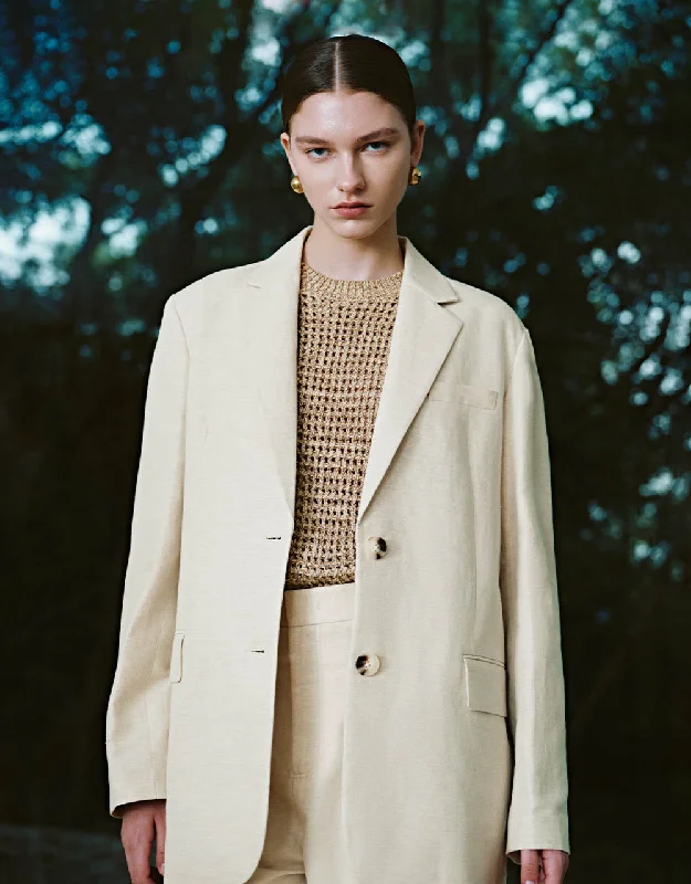 Straight Tailored Blazer Women's Trendy Suit