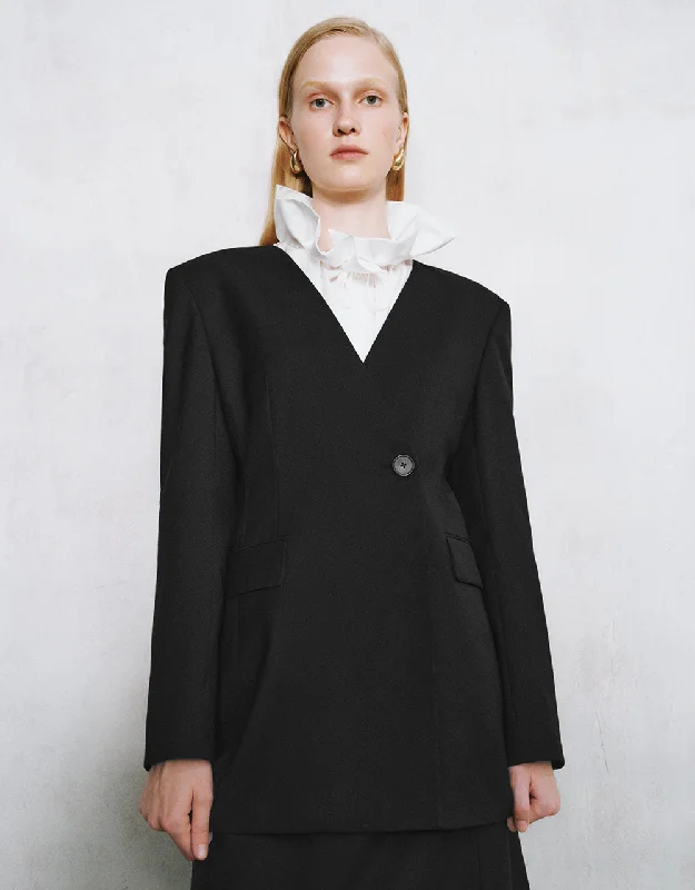 Surplice Front Tailored Blazer Women's Warm Suit