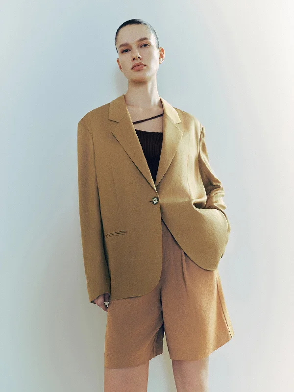 Tailored Notch Lapel Straight Blazer Women's Daily Blazer