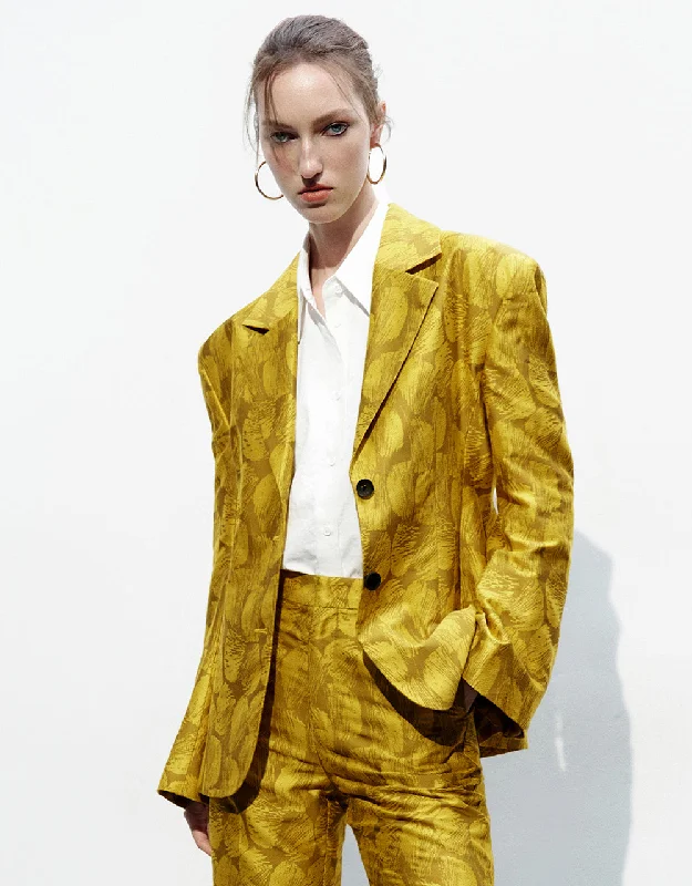 Tailored Printed Blazer Winter Women's Blazer