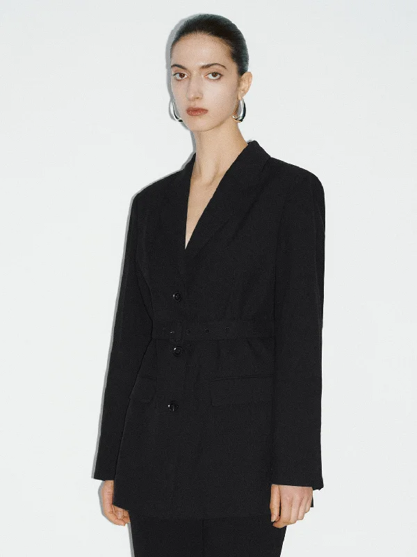 V-Neck Notch Lapel Loose Blazer Women's Formal Blazer