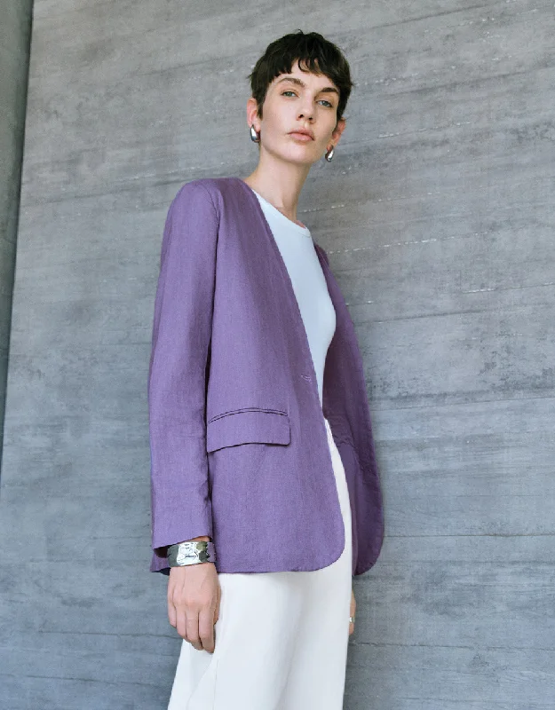 V-Neck One Button Loose Blazer Women's Casual Suit