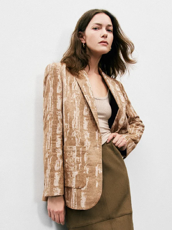 V-Neck Straight Blazers Women's Simple Blazer