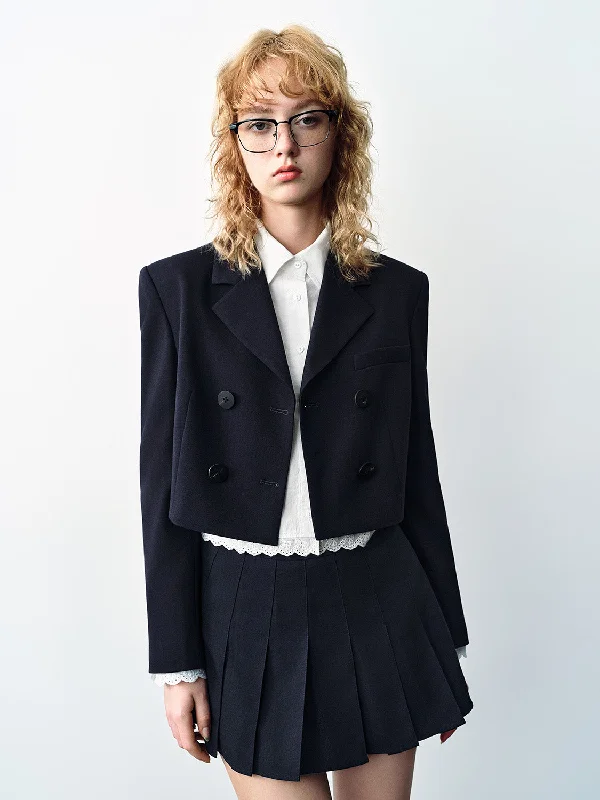 V-Neck Straight Blazers Women's Vintage Jacket