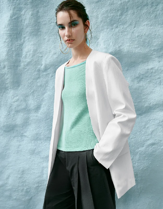 V-Neck Tailored Blazer Women's Custom Jacket