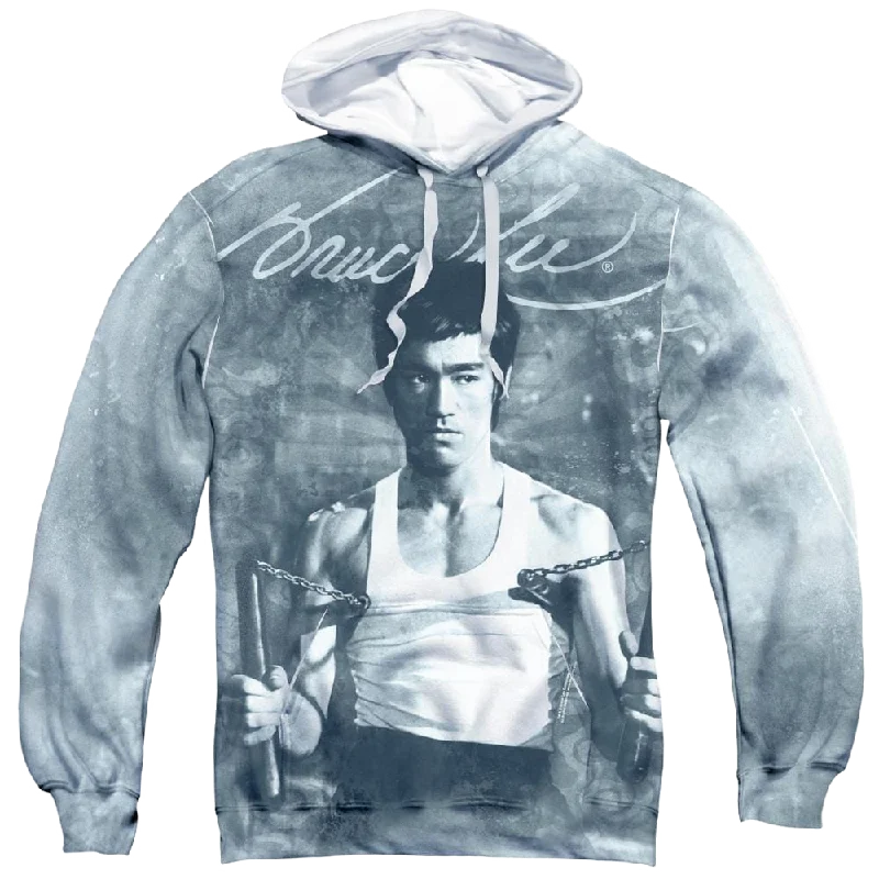 Bruce Lee Nunchucks - All-Over Print Pullover Hoodie Chenille Soft Sweater