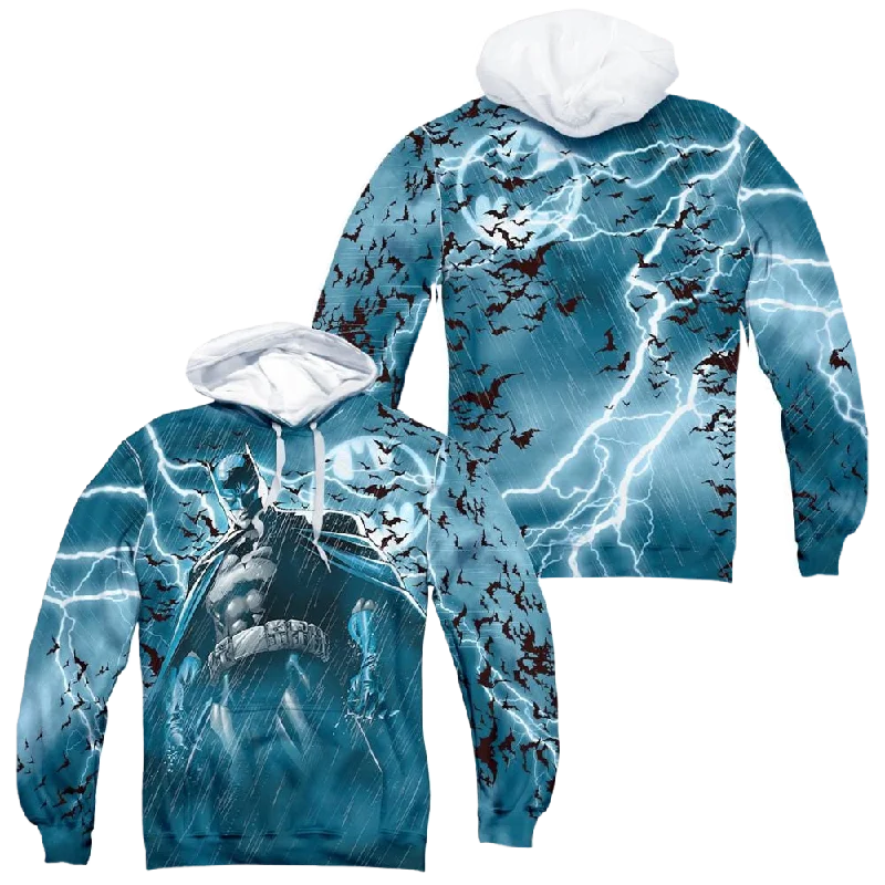 DC Batman Stormy Knight (Front/Back Print) - All-Over Print Pullover Hoodie Angora Wool Cozy