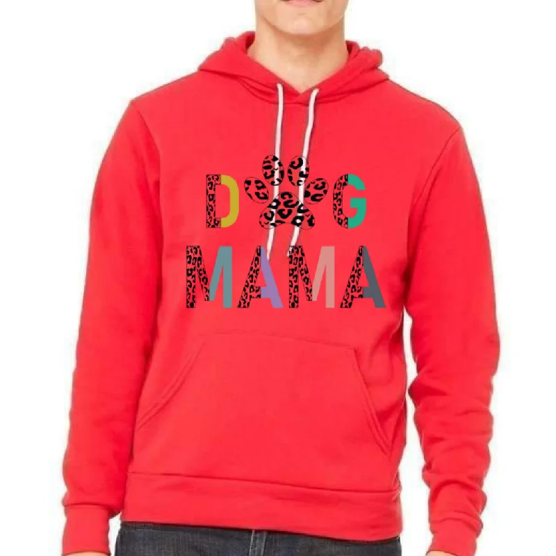 Dog MAMA Pastels Unisex Fleece Pullover Hoodie Plunging Neck Pullover