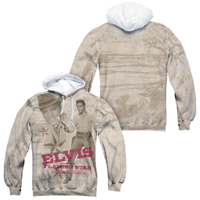 Elvis Presley Flaming Star - All-Over Print Pullover Hoodie Hooded Pullover Sweater