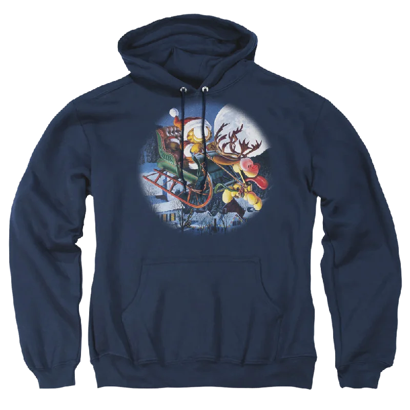 Garfield Moonlight Ride - Pullover Hoodie Keyhole Neck Pullover