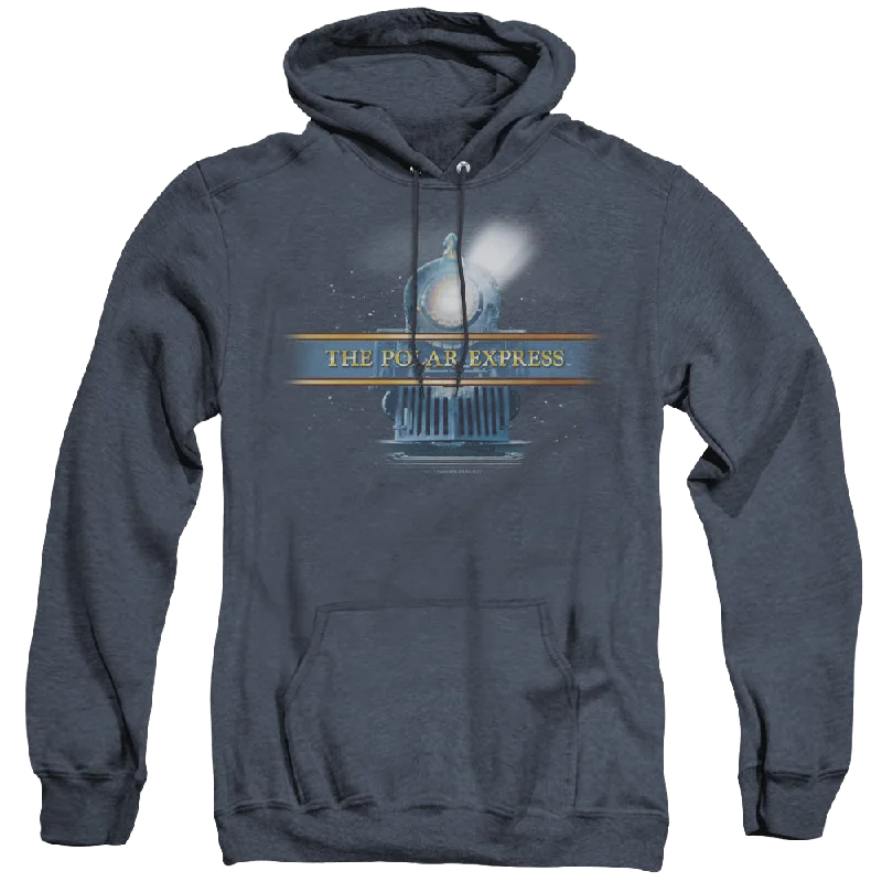 Polar Express Rain Logo - Heather Pullover Hoodie Ruffle Sleeve Feminine