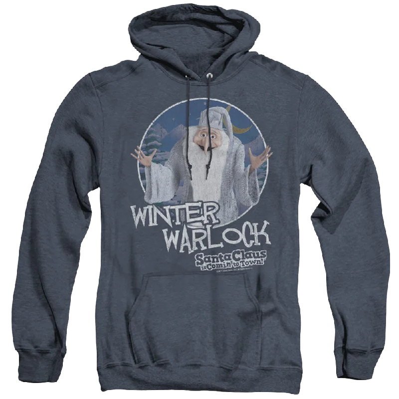 Santa Claus is Comin' to Town Winter Warlock - Heather Pullover Hoodie Slim Sleeve Pullover