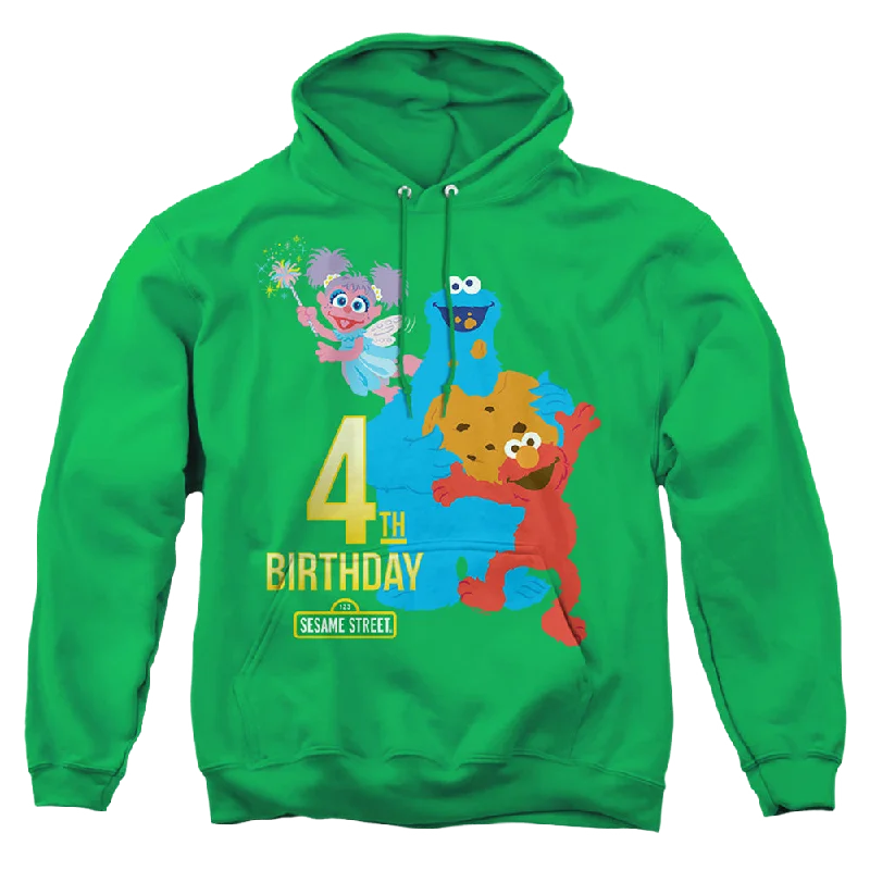 Sesame Street 4Th Birthday - Pullover Hoodie Short Puff Sleeve