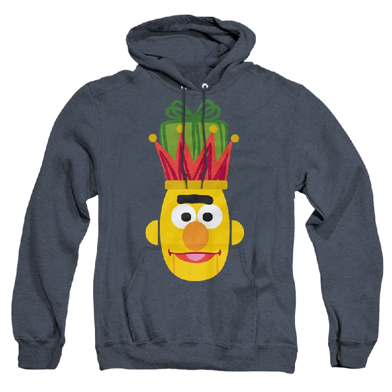 Sesame Street Christmas Nutcracker Bert - Heather Pullover Hoodie Fitted Ribbed Sweater