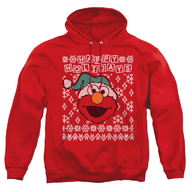 Sesame Street Elmo Ugly Christmas - Pullover Hoodie V-Neck Stylish Pullover